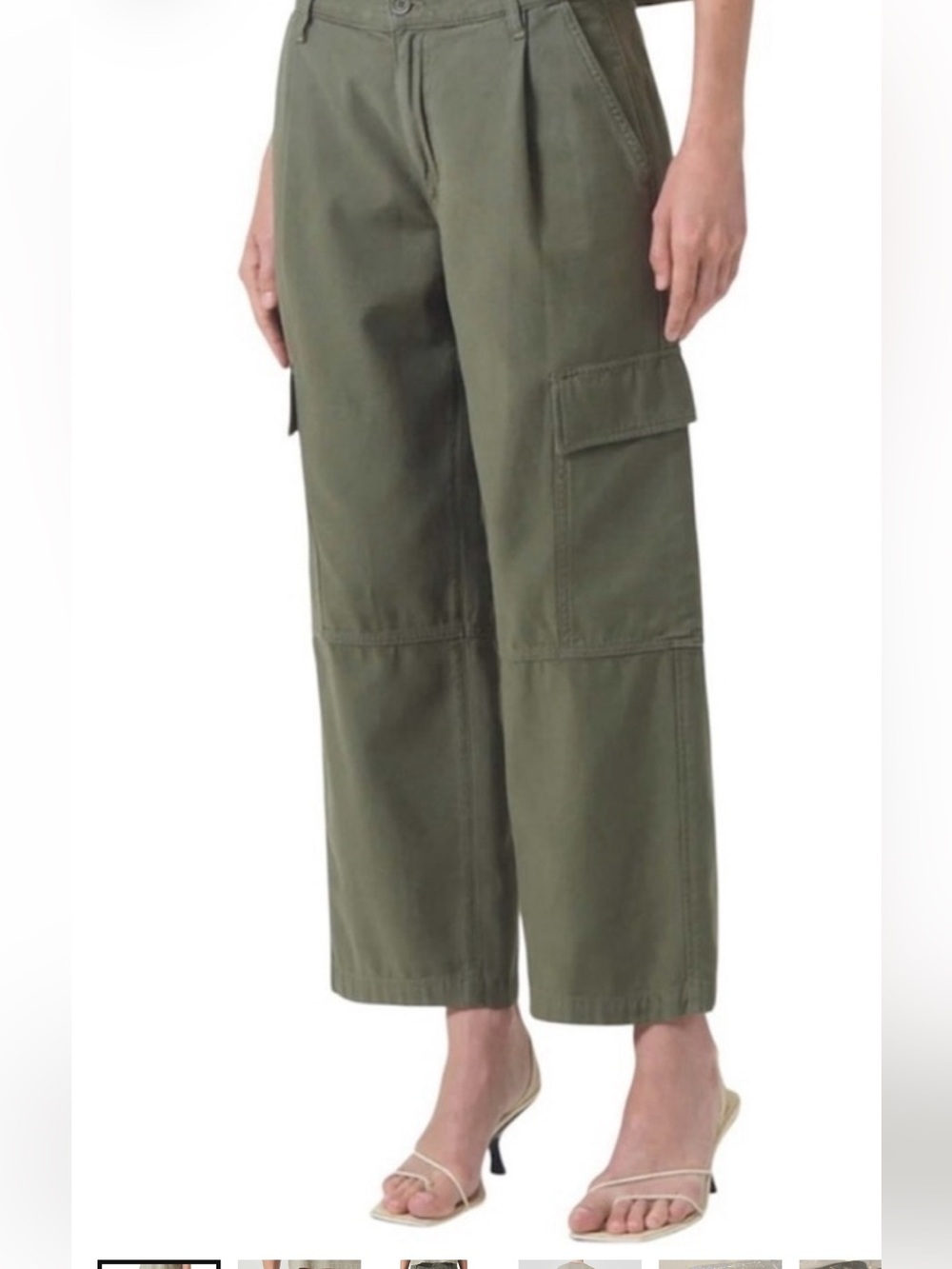 Agolde Jericho Cropped Cargo Pants, NWOT (Fatigue Color)